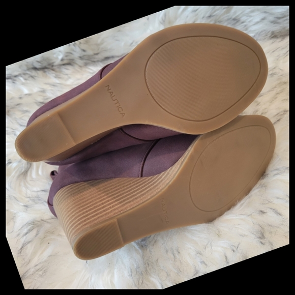Nautica Rhodes mauve wedge booties 8 - Picture 6 of 11